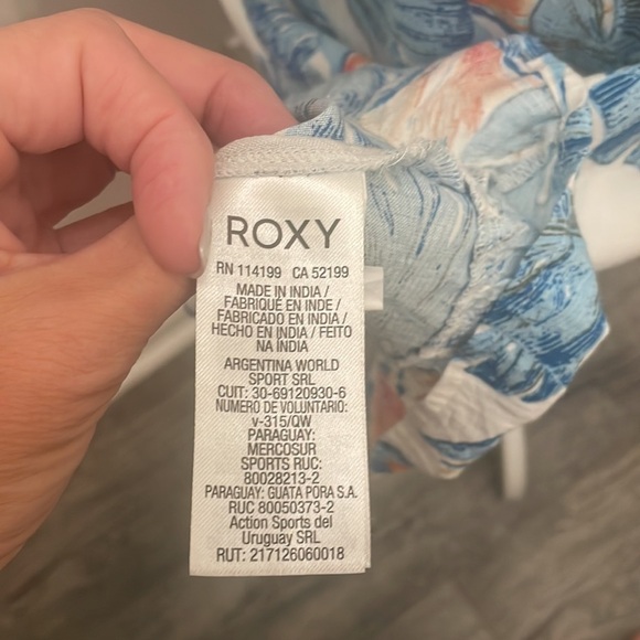 ROXY Floral Monstera Leaf Print Dress - Size Medium - Picture 5 of 7